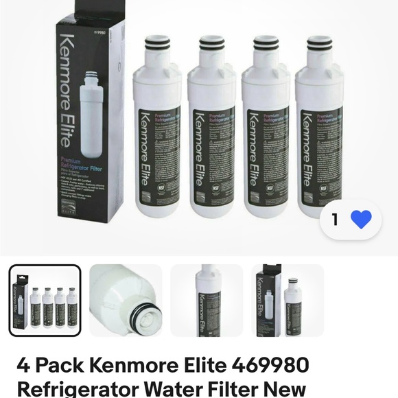4 Pack Kenmore Elite 469980
Refrigerator Water Filter New
Replacement - Picture 1 of 5